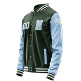 Custom Dark Green Light Blue Jacket Jb0606080618081818