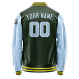 Custom Dark Green Light Blue Jacket Jb0606080626081817