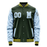 Custom Dark Green Light Blue Jacket Jb0606080626081817