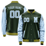 Custom Dark Green Light Blue Jacket Jb0606080626081817