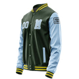 Custom Dark Green Light Blue Jacket Jb0606080626081817