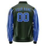 Custom Dark Green Sky Blue Jacket Jb0606090617091817