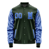 Custom Dark Green Sky Blue Jacket Jb0606090617091817