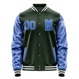 Custom Dark Green Sky Blue Jacket Jb0606090618091818