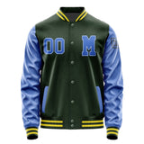 Custom Dark Green Sky Blue Jacket Jb0606090626091817