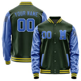 Custom Dark Green Sky Blue Jacket Jb0606090626091817