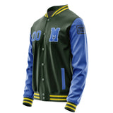 Custom Dark Green Sky Blue Jacket Jb0606090626091817