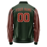 Custom Dark Green Coral Red Jacket Jb0606160617161817