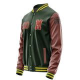 Custom Dark Green Coral Red Jacket Jb0606160626161817