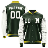 Custom Dark Green White Jacket Jb0606180626181817