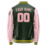 Custom Dark Green Light Pink Jacket Jb0606210626211817