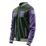 Custom Dark Green Light Purple Jacket Jb0606230618231818