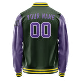 Custom Dark Green Light Purple Jacket Jb0606230626231817