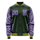 Custom Dark Green Light Purple Jacket Jb0606230626231817