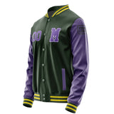 Custom Dark Green Light Purple Jacket Jb0606230626231817