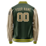 Custom Dark Green Light Khaki Jacket Jb0606250626251817