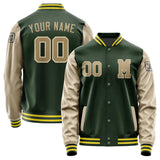 Custom Dark Green Light Khaki Jacket Jb0606250626251817