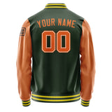 Custom Dark Green Orange Jacket Jb0606280626281817