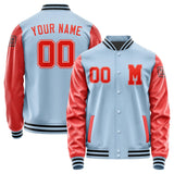 Custom Light Blue Orange Red Jacket