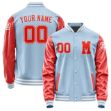 Custom Light Blue Orange Red Jacket Jb0808120818121818