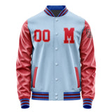 Custom Light Blue Red Jacket Jb0808140915141817