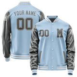 Custom Light Blue Dark Grey Jacket