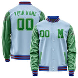 Custom Light Blue Emerald Green Jacket