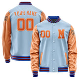 Custom Light Blue Orange Jacket Jb0808280915281817