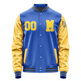 Custom Sky Blue Gold Jacket Jb0909300920301817