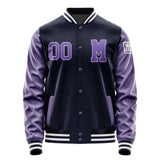 Custom Navy Light Purple Jacket Jb1111231118231818