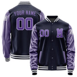 Custom Navy Light Purple Jacket