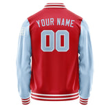 Custom Red Light Blue Jacket Jb1414081418081818