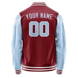 Custom Crimson Red Light Blue Jacket Jb1515081518081818