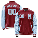 Custom Crimson Red Light Blue Jacket