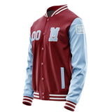 Custom Crimson Red Light Blue Jacket Jb1515081518081818