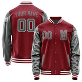 Custom Crimson Red Dark Grey Jacket