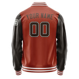 Custom Coral Red Brown Jacket Jb1616011618011818