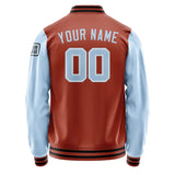 Custom Coral Red Light Blue Jacket Jb1616081617081817