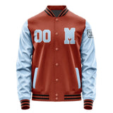 Custom Coral Red Light Blue Jacket Jb1616081617081817