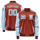 Custom Coral Red Light Blue Jacket