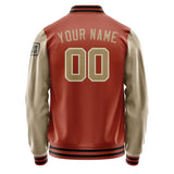 Custom Coral Red Light Khaki Jacket Jb1616251617251817