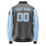 Custom Dark Grey Light Blue Jacket Jb2020082017081817