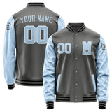 Custom Dark Grey Light Blue Jacket