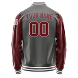 Custom Dark Grey Crimson Red Jacket Jb2020152018151818