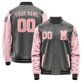 Custom Dark Grey Light Pink Jacket