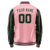 Custom Light Pink Dark Green Jacket Jb2121062117061817