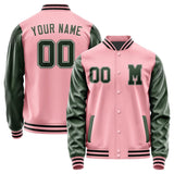 Custom Light Pink Dark Green Jacket