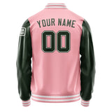 Custom Light Pink Dark Green Jacket Jb2121062118061818