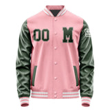 Custom Light Pink Dark Green Jacket Jb2121062118061818