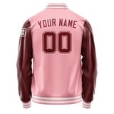 Custom Light Pink Crimson Red Jacket Jb2121152118151818